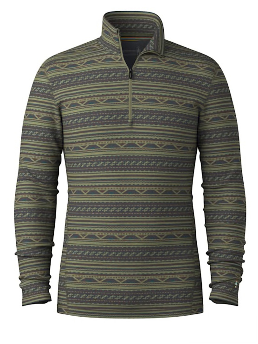 New Smartwool Men's Classic Thermal Merino Base Layer Quarter Zip XL moss summit